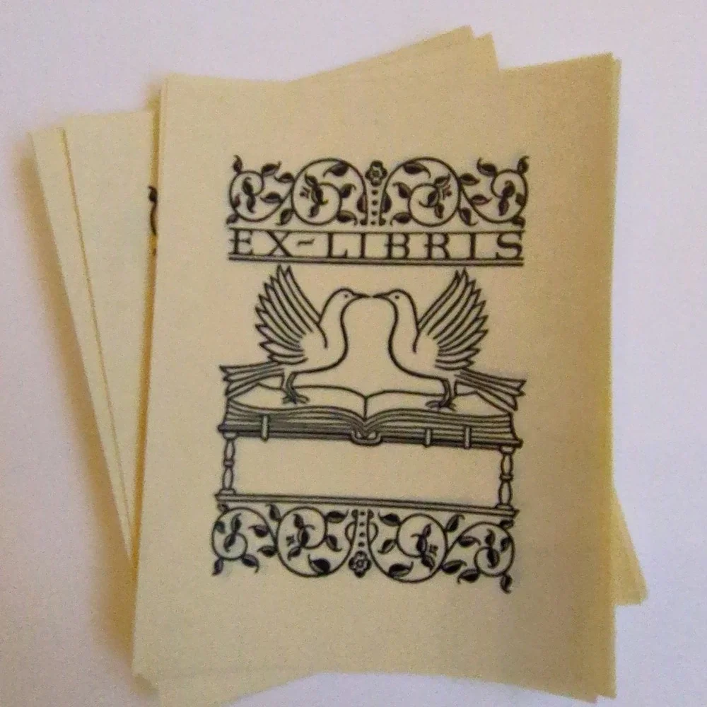 Vintage Antioch Bookplate Company Gum‎ Nameplates Birds Historial Medical Doctor